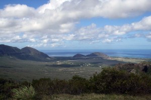 View of Lualualei Valley from Mikilua exclosure trailhead.